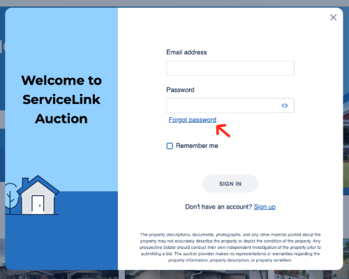 How to Reset Your ServiceLink Auction Account Password
